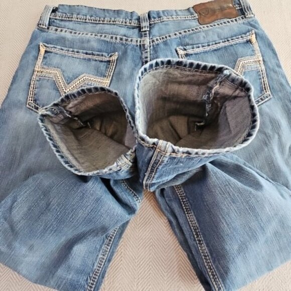 Rock & Roll Denim® Men's Raised Denim Stackable Dark Jeans BMTBD03103 Western - Picture 6 of 16